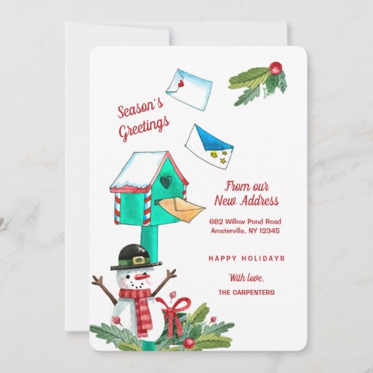 Weihnachts-Mailbox Neue Adresse Ankündigung (Vorderseite)