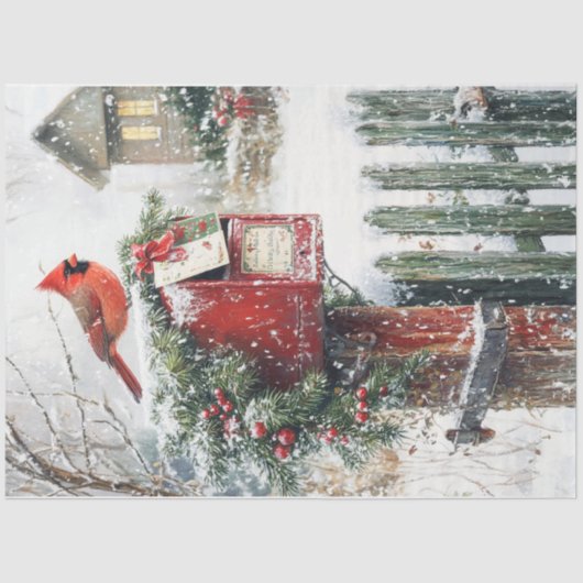 Weihnachts-Mailbox Seidenpapier (Vorderseite)