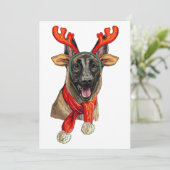 Weihnachts-Malinois-Hund Save The Date (Stehend Vorderseite)