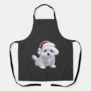 Weihnachts-Maltese - Perfekt für Tierliebhaber-Kla Schürze