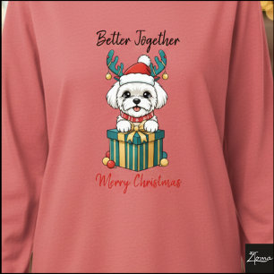 Weihnachts-Maltese-Rentier-Schal-Geschenk-Grafik Tri-Blend Shirt