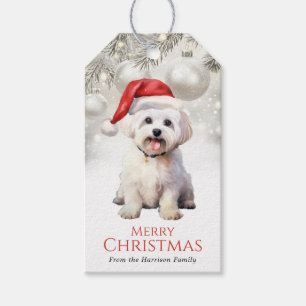 Weihnachts-Malteser-Hund-Geschenkanhänger Geschenkanhänger