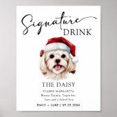 Weihnachts-Malteser Hund Hochzeit Signature Drink- Poster (Vorne)