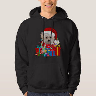 Weihnachts Malteser Hund Xmas Lights Weihnachtsman Hoodie