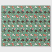 Weihnachts-Maltipoo-Hunde Geschenkpapier (Flach)