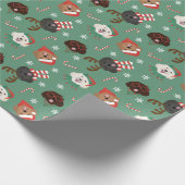 Weihnachts-Maltipoo-Hunde Geschenkpapier (Ecke)