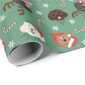 Weihnachts-Maltipoo-Hunde Geschenkpapier (Rolleneckpunkt)