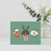 Weihnachts-Maltipoo-Hunde Postkarte (Stehend Vorderseite)