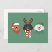 Weihnachts-Maltipoo-Hunde Postkarte (Vorne/Hinten)