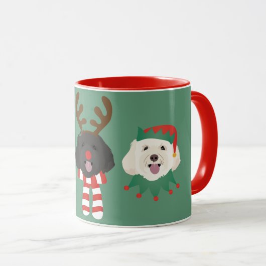 Weihnachts-Maltipoo-Hunde Tasse (VorderseiteRechts)