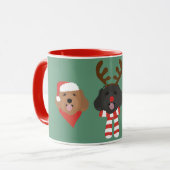 Weihnachts-Maltipoo-Hunde Tasse (Vorderseite Links)