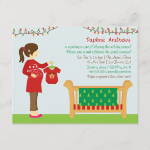 Weihnachts-Mama-Baby-Shower-Party-Einladungen Einladung