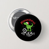 Weihnachts-Mama-Saurus-Rex-Dinosaurier-Mutter-Xmas Button (Vorne & Hinten)