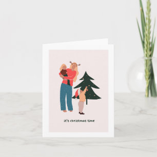 Weihnachts-Mama und Kindergrußkarte Karte
