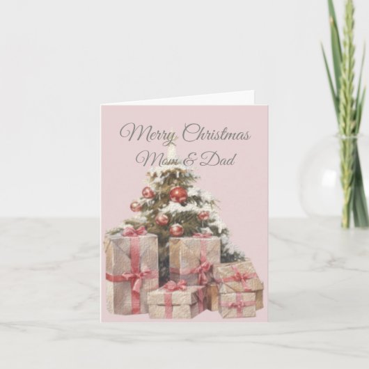 Weihnachts-Mama und Vater Dankeskarte (Vorderseite)