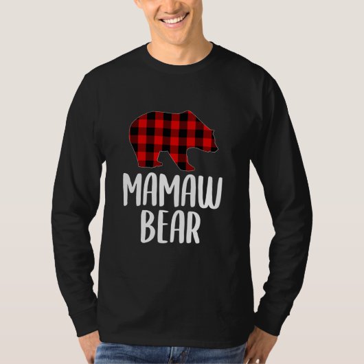 Weihnachts Mamaw Bär Shirt Oma Bär Kariert (Vorderseite)