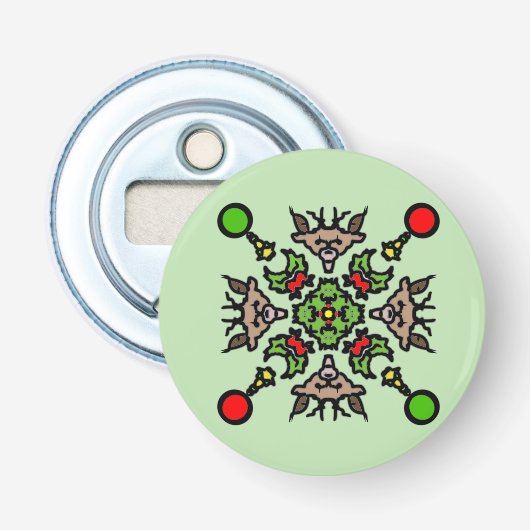Weihnachts-Mandala-Muster Flaschenöffner (Vorderseite)