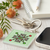Weihnachts-Mandala-Muster Schlüsselanhänger (Vorderseite rechts)