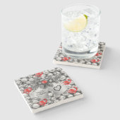 Weihnachts-Marble-Stone-Untersetzer, Frohe Weihnac Steinuntersetzer (Seitenansicht)