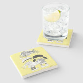 Weihnachts-Marble-Stone-Untersetzer, Frohe Weihnac Steinuntersetzer (Seitenansicht)