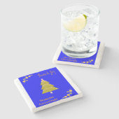 Weihnachts-Marble-Stone-Untersetzer, Weihnachtsgrü Steinuntersetzer (Seitenansicht)