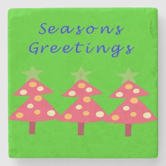 Weihnachts-Marble-Stone-Untersetzer, Weihnachtsgrü Steinuntersetzer (Vorderseite)