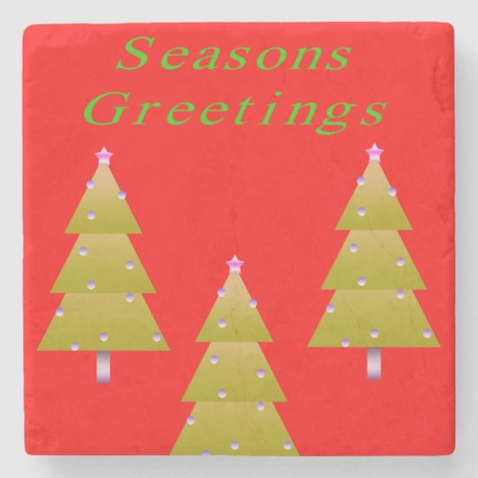 Weihnachts-Marble-Stone-Untersetzer, Weihnachtsgrü Steinuntersetzer (Vorderseite)