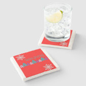 Weihnachts-Marble-Stone-Untersetzer, Weihnachtsgrü Steinuntersetzer (Seitenansicht)