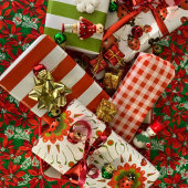 Weihnachts-Marienkäfer Rot, Grün und Weiß Geschenkpapier