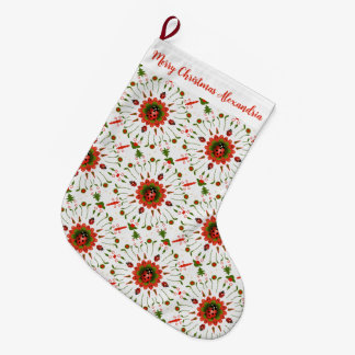 Weihnachts-Marienkäfer Rot, Grün und Weiß Name Großer Weihnachtsstrumpf