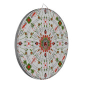 Weihnachts-Marienkäfer Rot Weiß Grün Dartscheibe (Vorderseite Links)