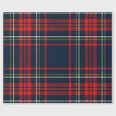 Weihnachts-Marine-Karomuster Geschenkpapier (Flach)