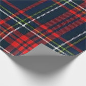 Weihnachts-Marine-Karomuster Geschenkpapier (Ecke)