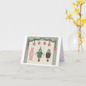 Weihnachts-Marionetten-Faltkarte Karte (Gelbe Blume)