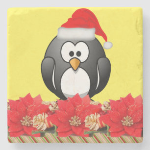 Weihnachts-Marmor-Stone-Untersetzer, Pinguin Steinuntersetzer