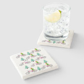 Weihnachts-Marmor-Stone-Untersetzer, Snowman Elf Steinuntersetzer (Seitenansicht)