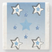 Weihnachts-Marmorstein-Untersetzer, Blaue Sterne Steinuntersetzer (Vorderseite)