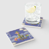 Weihnachts-Marmorstein-Untersetzer, Elf Steinuntersetzer (Seitenansicht)