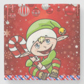 Weihnachts-Marmorstein-Untersetzer, Elf Steinuntersetzer (Vorderseite)