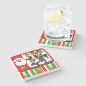 Weihnachts-Marmorstein-Untersetzer, Elf Steinuntersetzer (Seitenansicht)