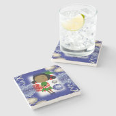 Weihnachts-Marmorstein-Untersetzer, Elf Steinuntersetzer (Seitenansicht)