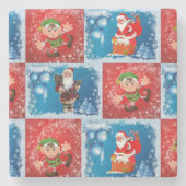 Weihnachts-Marmorstein-Untersetzer, Elf Steinuntersetzer (Vorderseite)