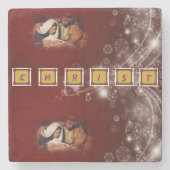 Weihnachts-Marmorstein-Untersetzer, Jesus Christus Steinuntersetzer (Vorderseite)