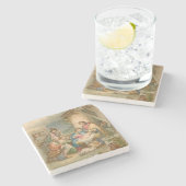 Weihnachts-Marmorstein-Untersetzer, Jesus Christus Steinuntersetzer (Seitenansicht)