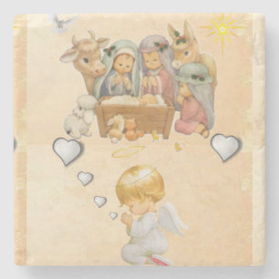 Weihnachts-Marmorstein-Untersetzer, Jesus Christus Steinuntersetzer