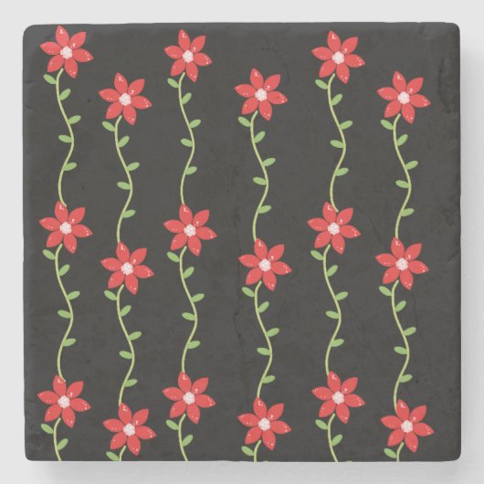 Weihnachts-Marmorstein-Untersetzer, Poinsettia Steinuntersetzer (Vorderseite)