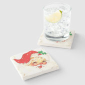 Weihnachts-Marmorstein-Untersetzer, Santa Steinuntersetzer (Seitenansicht)