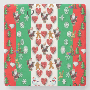 Weihnachts-Marmorstein-Untersetzer, Santa Steinuntersetzer