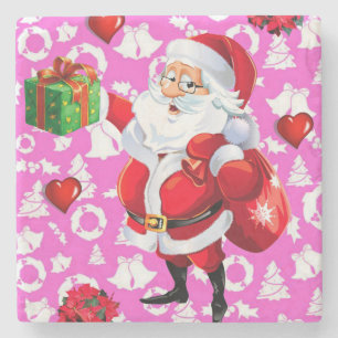 Weihnachts-Marmorstein-Untersetzer, Santa Steinuntersetzer