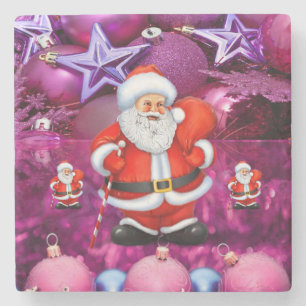 Weihnachts-Marmorstein-Untersetzer, Santa Steinuntersetzer